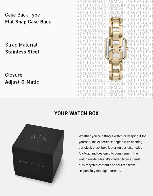 Armani Exchange - Gold Tone Analogue Watch