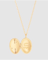 Wanderlust + Co - You Are Magic Gold Medallion Locket Necklace