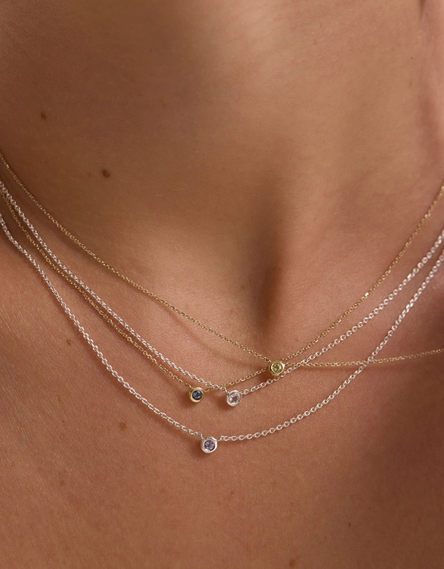 Kirstin Ash - Petite Birthstone Necklace November Citrine
