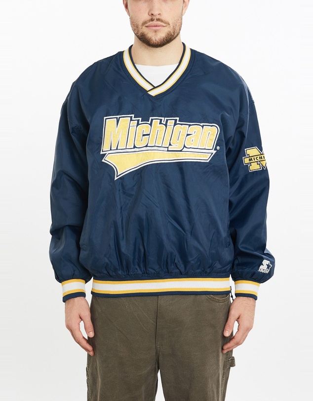 Vintage by The Real Deal - Pre Loved - Vintage 90s Starter NCAA Michigan Wolverines Pullover Jacket