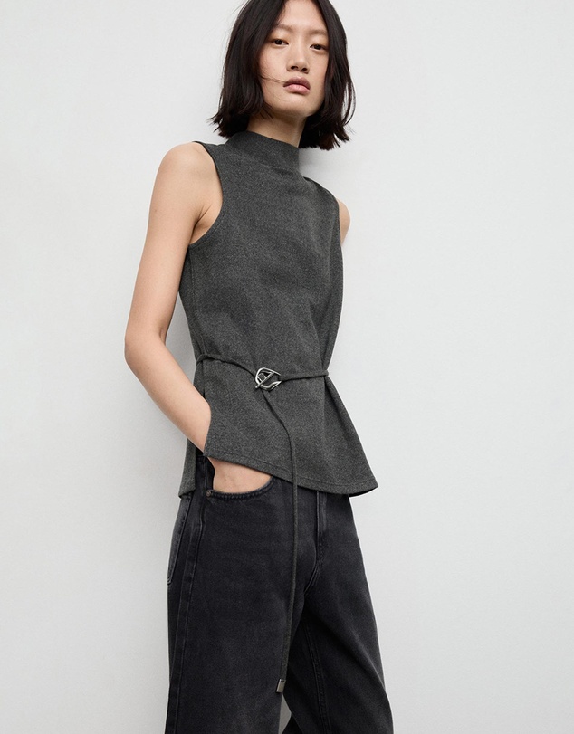 M.N.G - Turtleneck Top With Belt