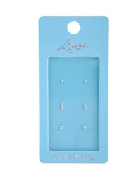 Lovisa - Sterling Silver Diamante Line & Star Stud Pack