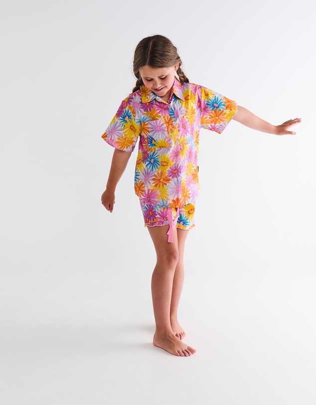 Kip&Co - Petal Power Kids Organic Cotton SS Shirt & Shorts Pyjama - Kids-Teens