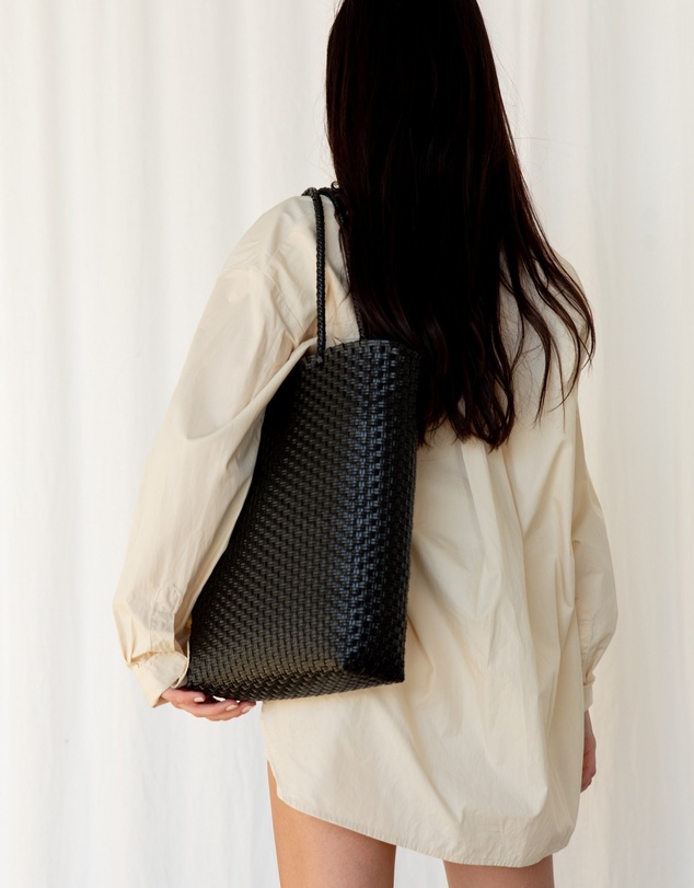 Mimmi Terra - Woven Shopper Tote Nera