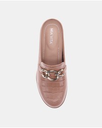 Mia Vita - Trudy Mule - Latte/Latte Croc