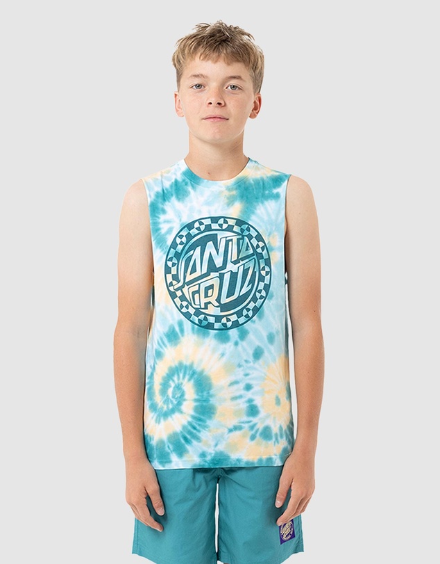 Santa Cruz - Malba Crash Dot Mono Front Muscle Top - Teens