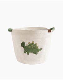 Living Textiles - Cotton Rope Embroidered Hampers - Dinosaur