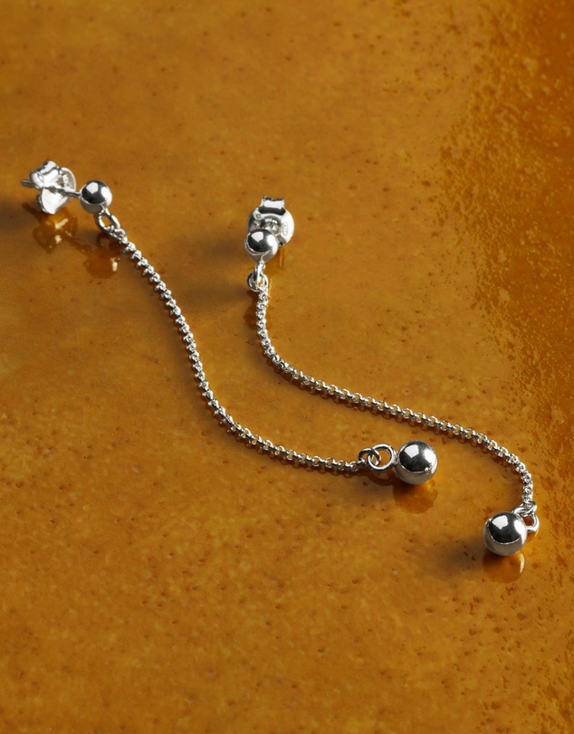 Najo - Sunbeam Silver Stud Drop Earrings