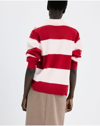 M.N.G - Striped Polo-Neck Sweater