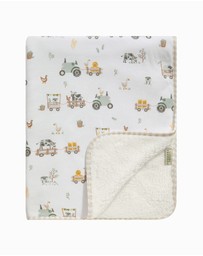 Living Textiles - Sherpa Blanket - Tractor Ride