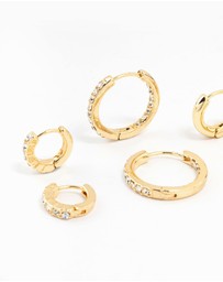 Lovisa - Gold Plated Diamante Huggie Earrings