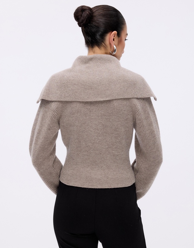 Minima Esenciales - Cyro Merino Wool Cashmere Blend Zip Knit Jumper