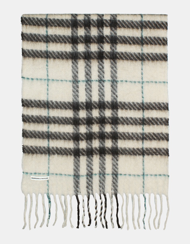 Morgan & Taylor - Hallie Scarf in Beige & Brown Check