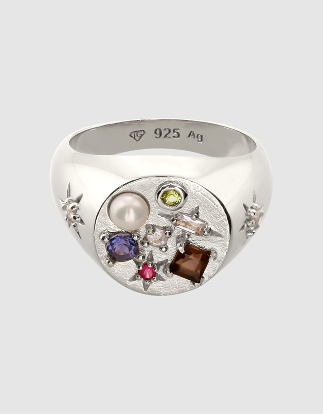 Elli Jewelry - Ring Signet Gemstone Dream 925 Sterling Silver