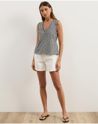 Atmos&Here - Lydia Gingham Tie Back Top