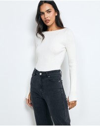 AERE - High Rise Stretch Straight Jeans