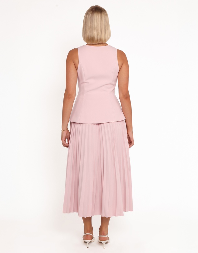 Petal & Pup - Liliana Pleated Midi Skirt - Pink