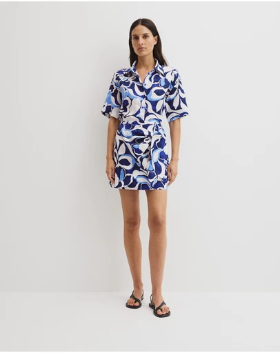 Country Road - Print Mini Linen Skirt
