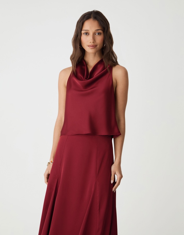 Forcast - Freya Satin Cowl Top