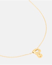 Lovisa - Waterproof Gold Plated Stainless Steel Large Bubble Letter P Necklace