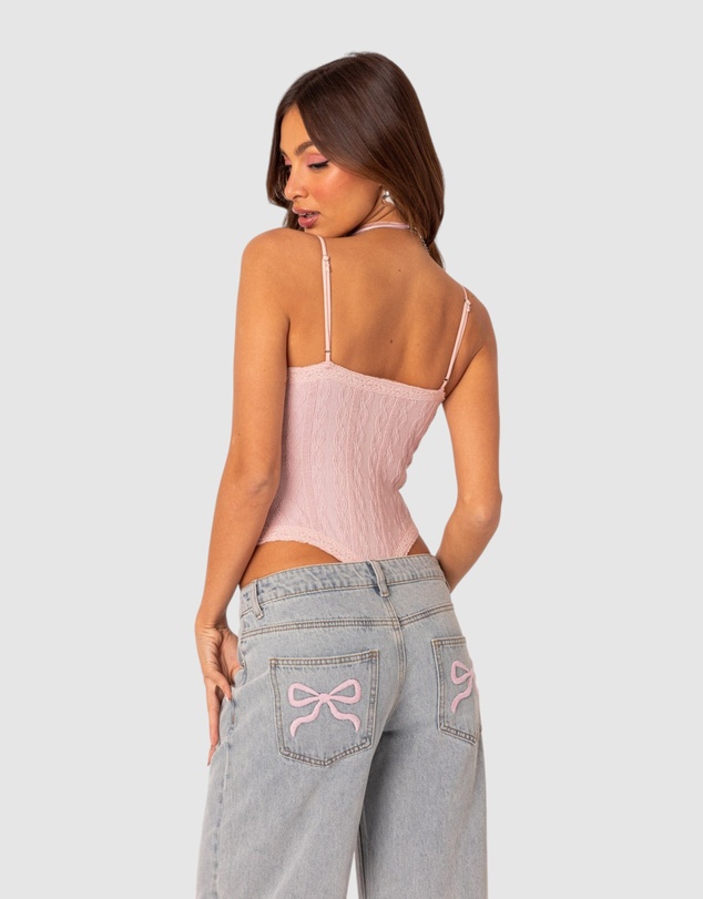 EDIKTED - Lacey knit cut out bodysuit