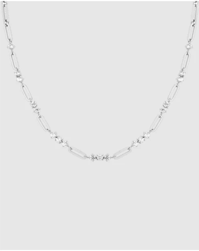 Rosefield - Graduated Crystal Silver-Tone Necklace
