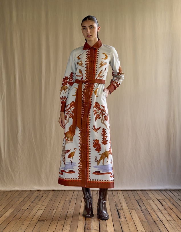 SMWR. by The Somewhere Co - Moon Court Long Sleeve Maxi Shirt Dress