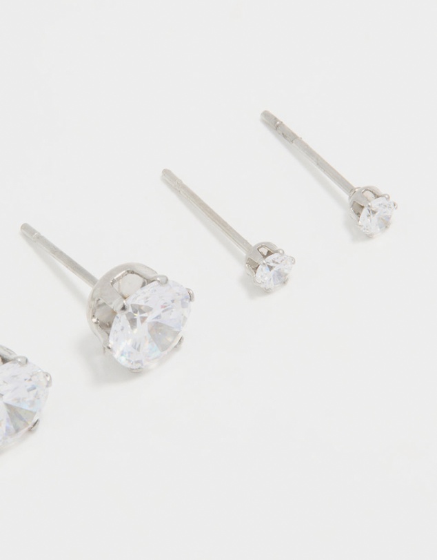 Lovisa - Waterproof Stainless Steel Cubic Zirconia & Pearl Stud Earrings 4-Pack