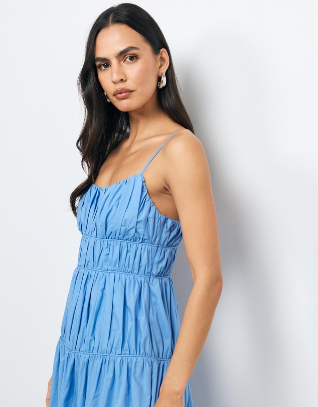 AERE - Lena Gathered Cotton Midi Dress