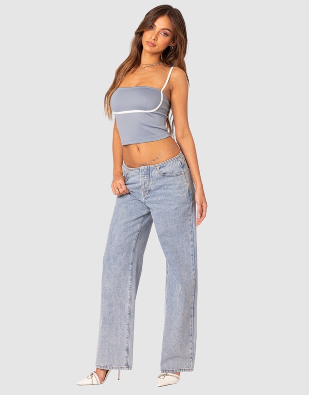 EDIKTED - Yang Contrast Strap Tank Top