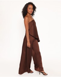 Petal & Pup - Charmer Wide Leg Pant - Dark Brown