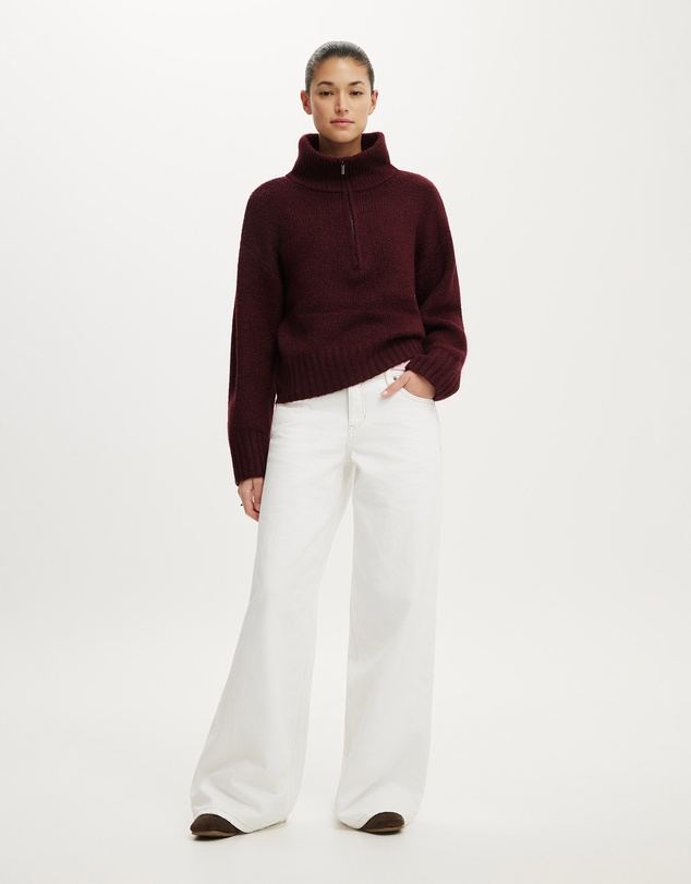 Cotton On - Luxe Funnel Zip Pullover