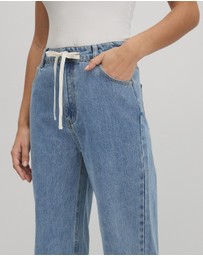 AERE - Clara Mid Rise Drawcord Jeans