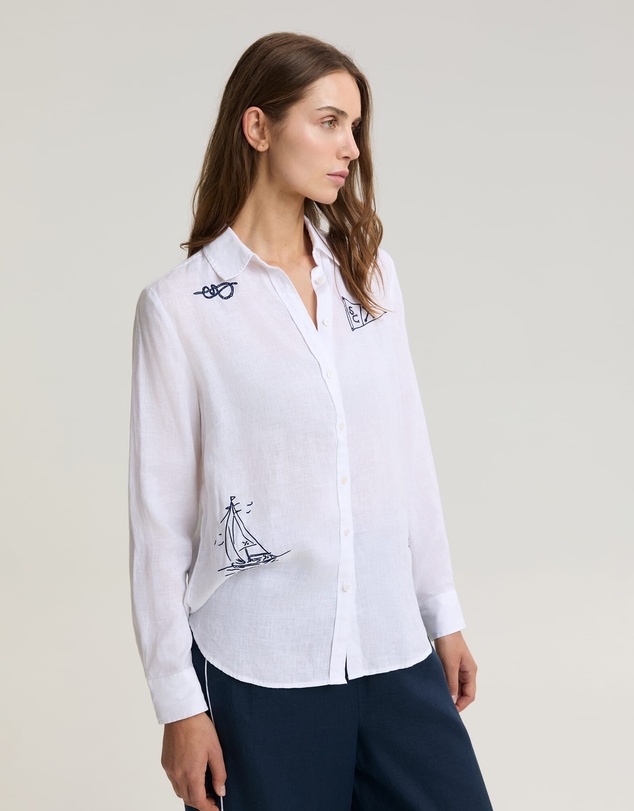 Sportscraft - Dahlia Embroidered Linen Shirt
