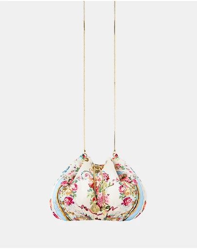Camilla - Drawstring Pouch Bag With Chain Strap