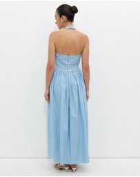 Calli - Contrast Bind Halter Midi Dress