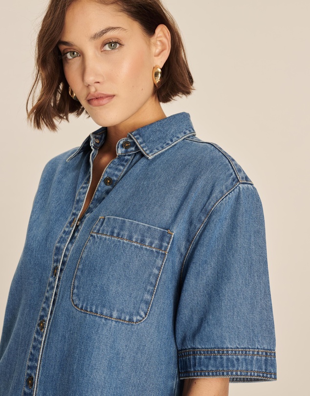 AERE - Kyra Denim Twill Oversized Shirt