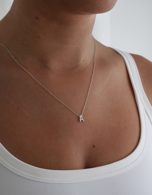 The Silver Collective - A-Z Letter Necklace Silver - A