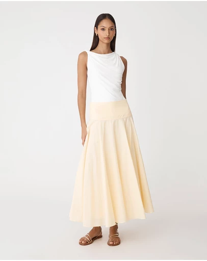 Forcast - Deb Cotton Midi Full Skirt