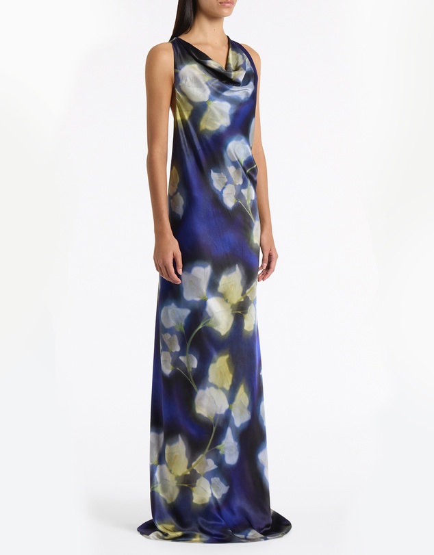 Carla Zampatti - Calla Lily Silk Viscose Cowl Front Gown
