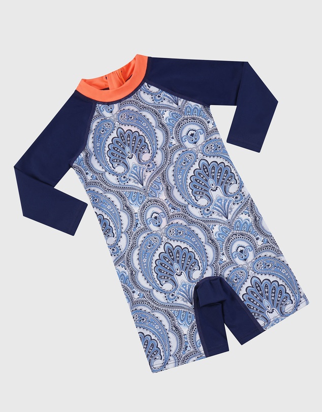 Aqua Blu Kids - Baroque Long Sleeve Sunsuit - Babies