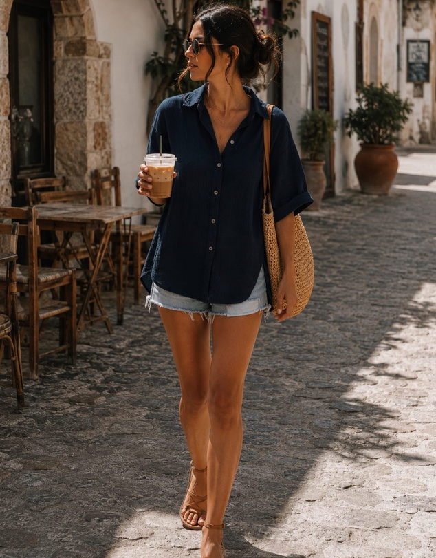 Esther & Co - Fraise Top - Navy