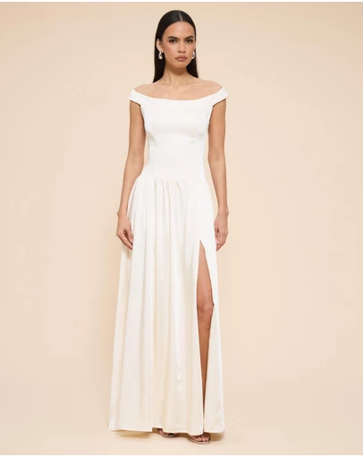 CHANCERY - Dion Drop Waist Off Shoulder Maxi Dress