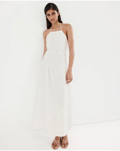 M.N.G - Halter Dress with Broderie Anglaise