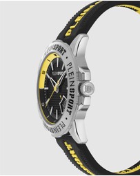Plein Sport - Plein Rampage 44mm Black dial and Black Yellow Silicone strap