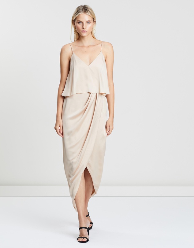 Shona Joy - Luxe Draped Cocktail Frill Dress