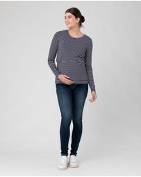 Ripe Maternity - Stripe Layered Nursing Top