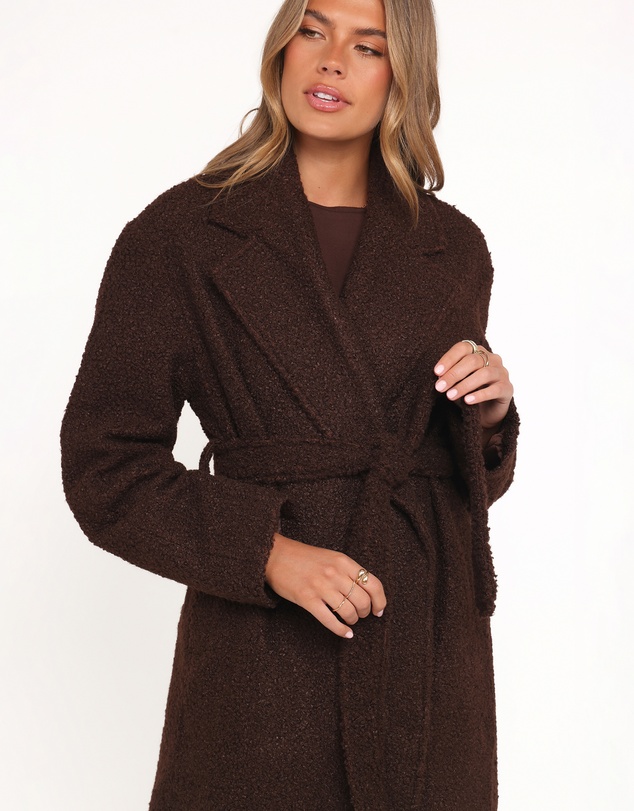 Petal & Pup - Goodie Shearling Coat - Chocolate