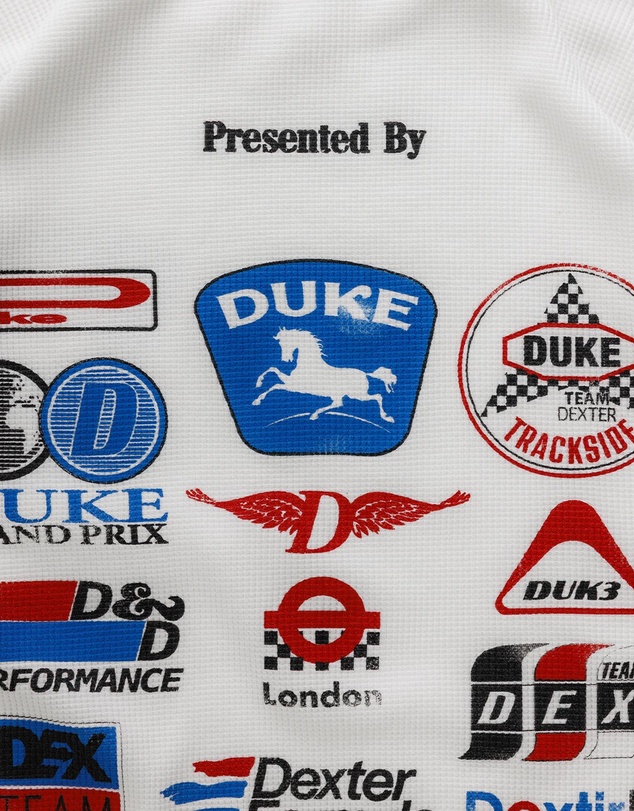 Duke + Dexter - DR Sponsors Vintage White Waffle Top