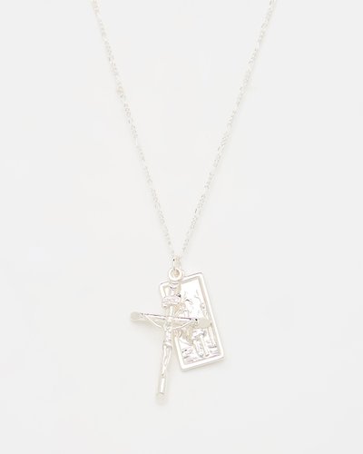 Crucifix Figaro Bunch Necklace